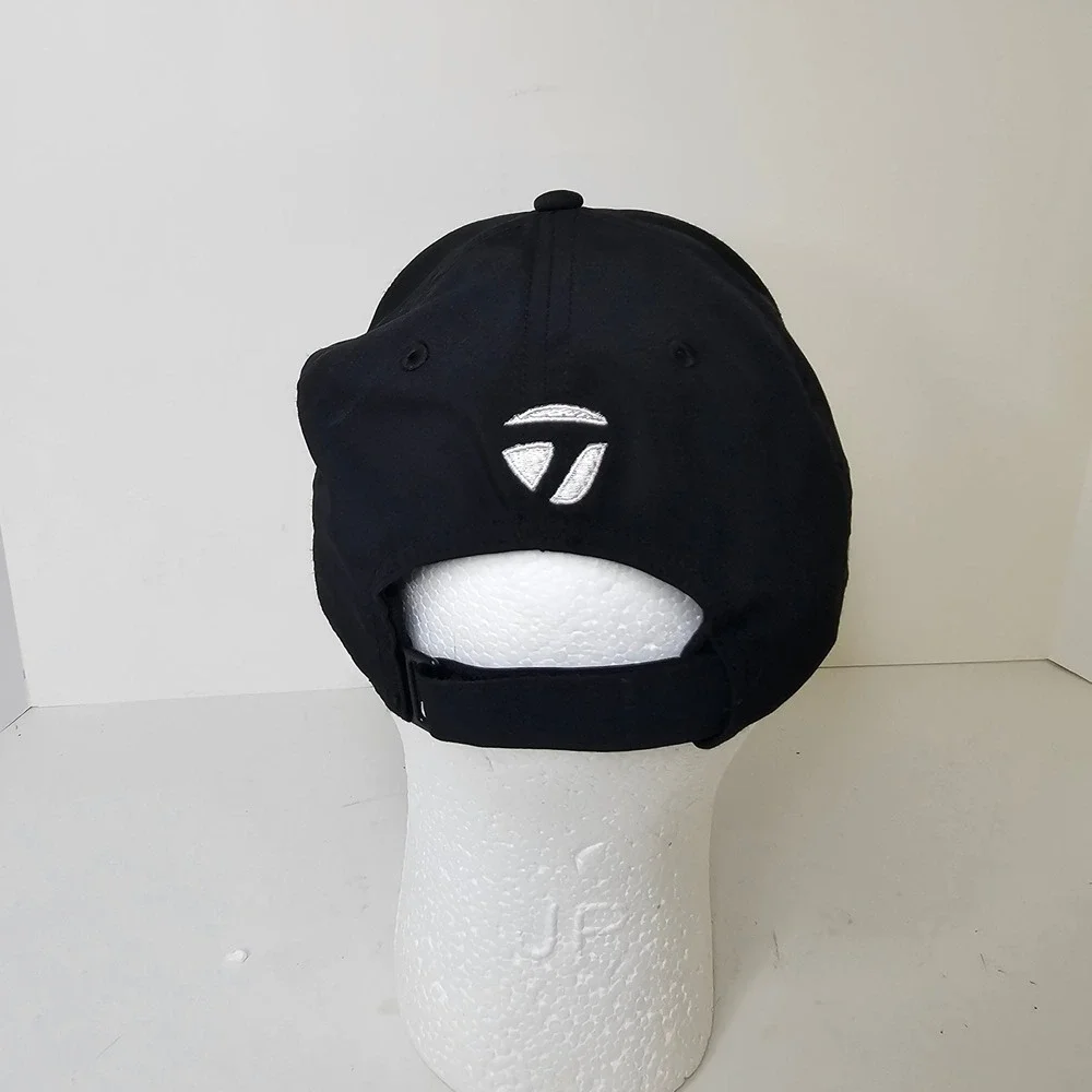 TaylorMade Golf RAW Hi-Toe Hat Black Adjustable Performance Baseball Cap Mens OS